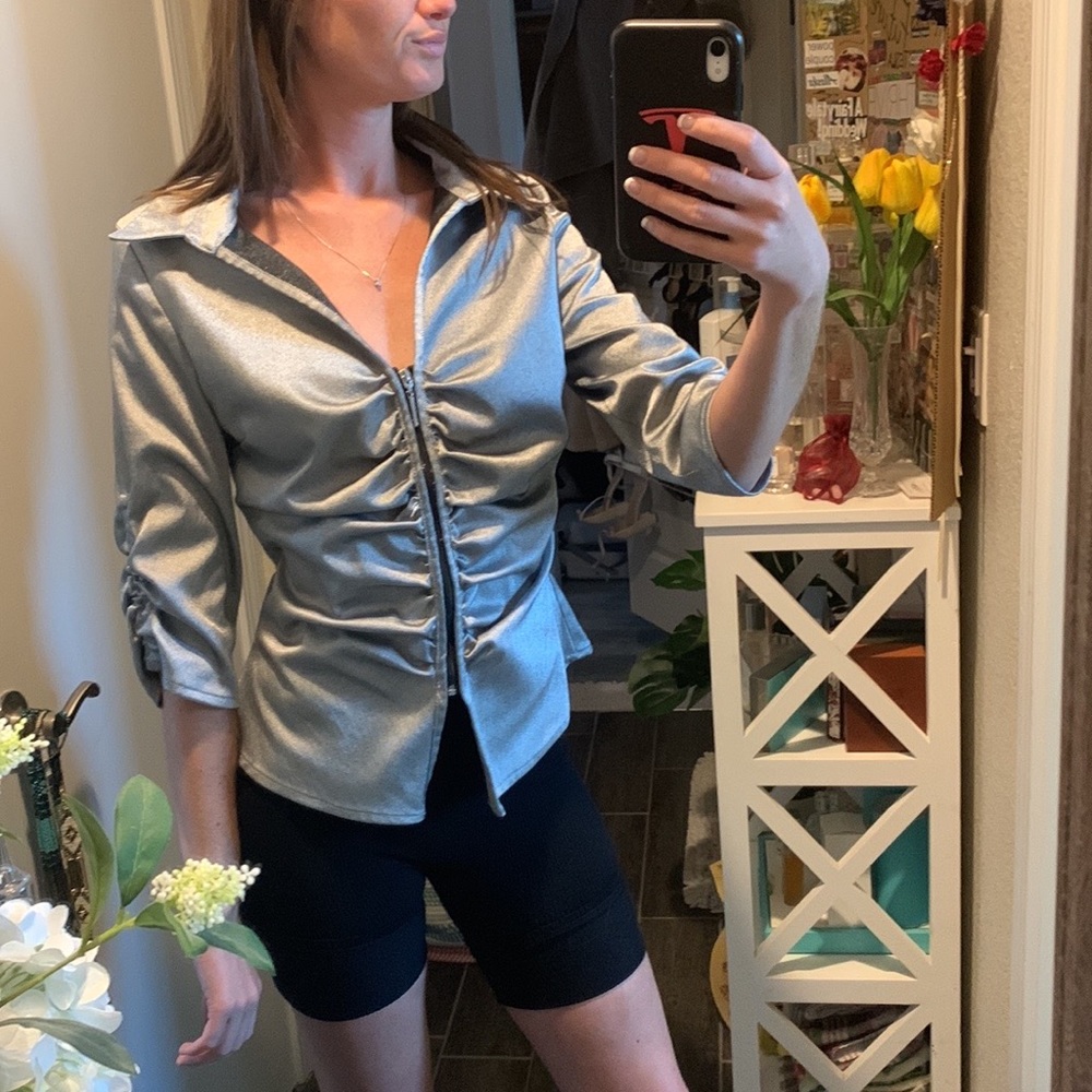 Silver Jean Blazer - image 2